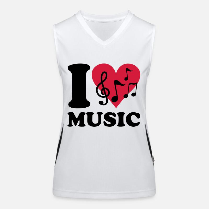 I love Music Funktionelles Kontrast-Tank Top für Frauen