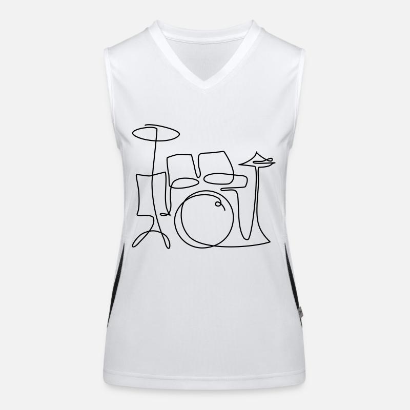 one line drums Funktionelles Kontrast-Tank Top für Frauen