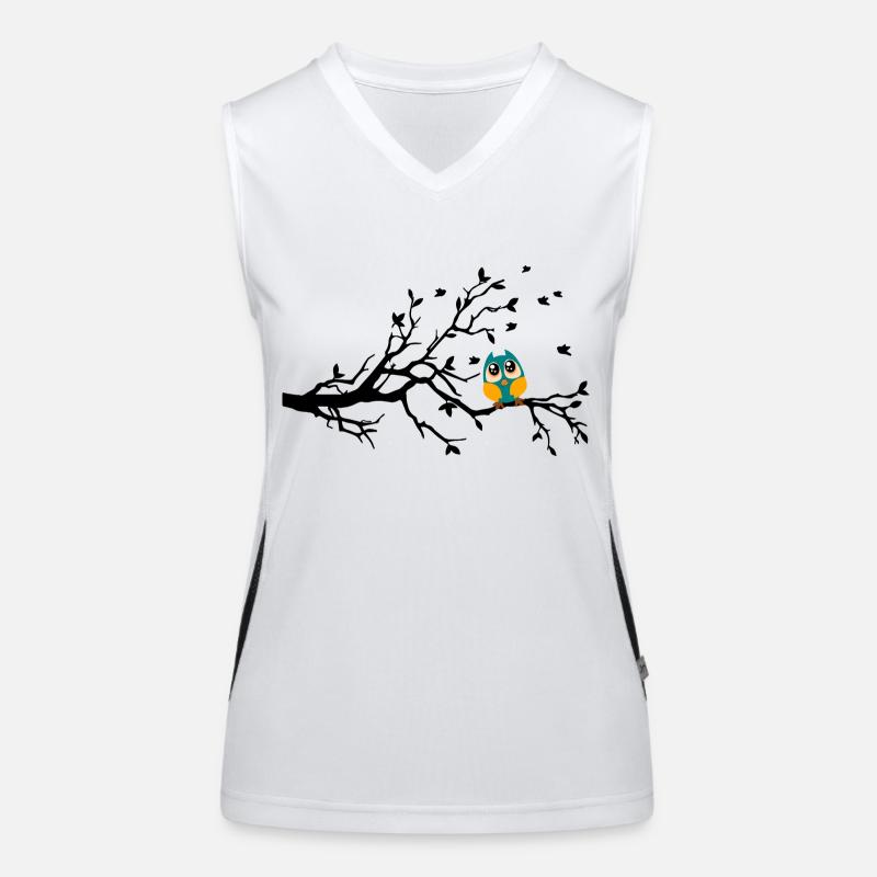 Eule-Ast Funktionelles Kontrast-Tank Top für Frauen