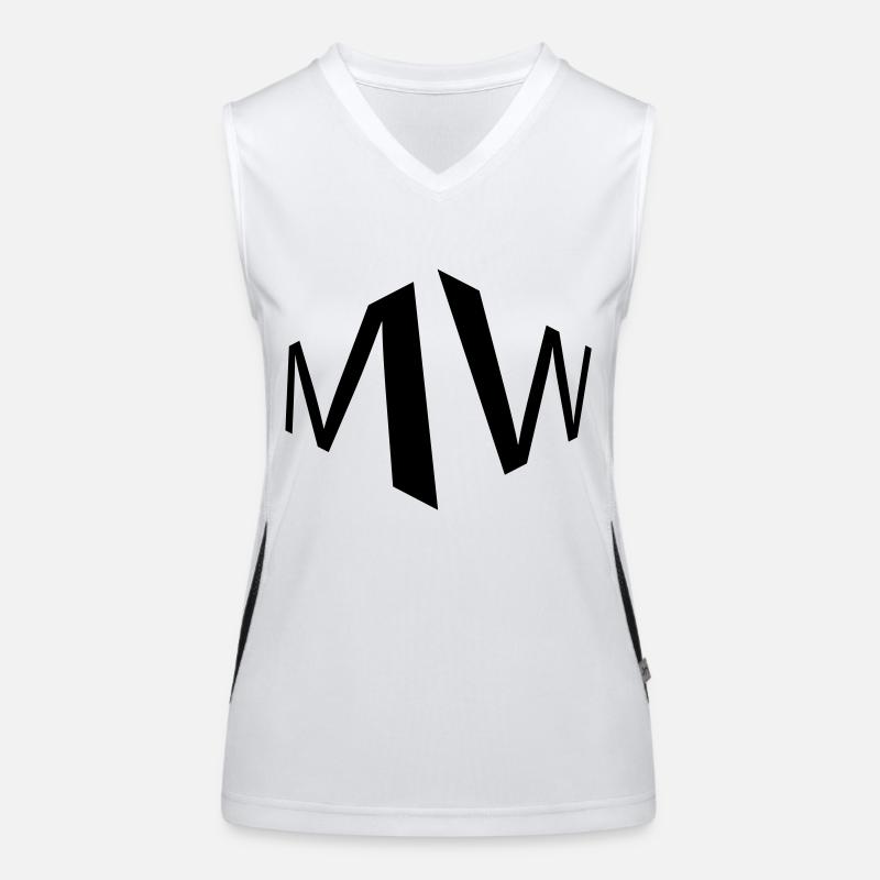 mw - Women's Functional Contrast Tank Top - white/black