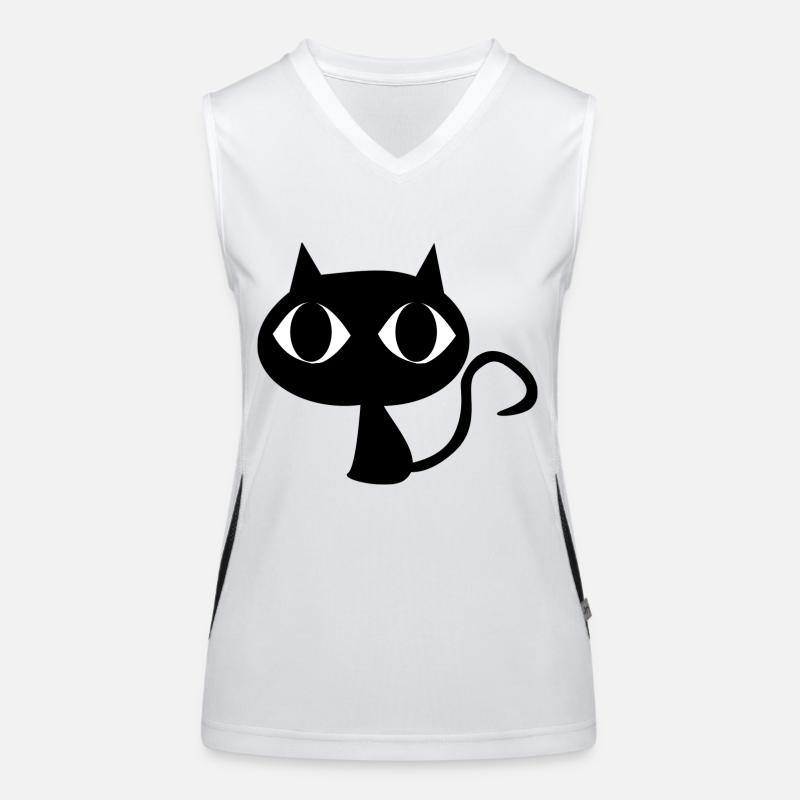 Black cat Women's Functional Contrast Tank Top