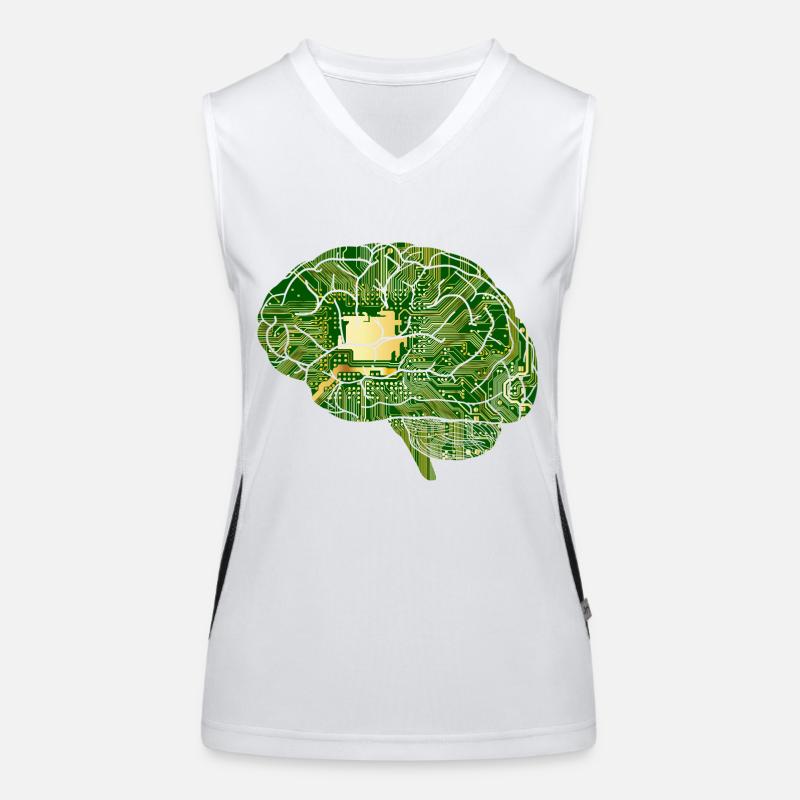 Brain Computer Chip Chip Computer Women's Functional Contrast Tank Top