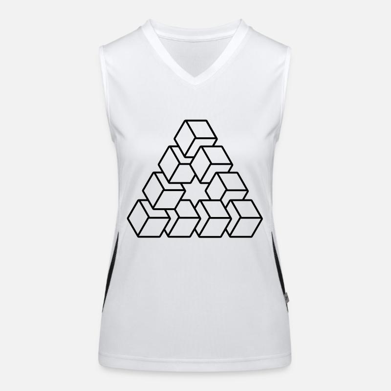 Square Triangle Hipster Illusion Funktionelles Kontrast-Tank Top für Frauen