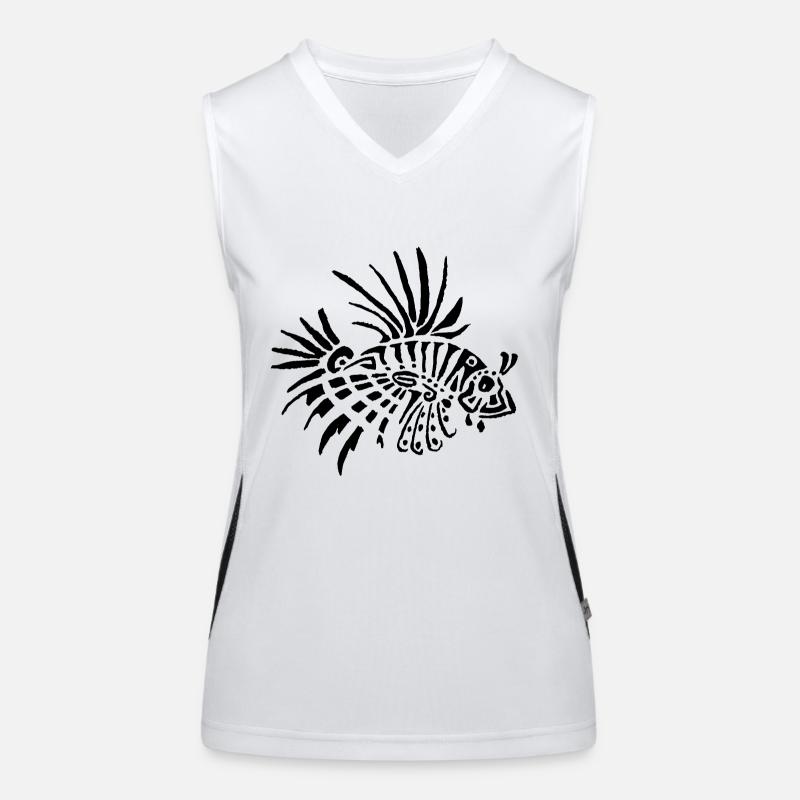 poisson lion - tattoo Débardeur respirant contrasté Femme