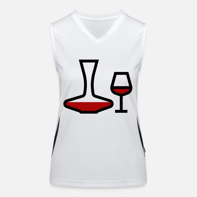Rotweinglas mit Rotweinkaraffe Funktionelles Kontrast-Tank Top für Frauen