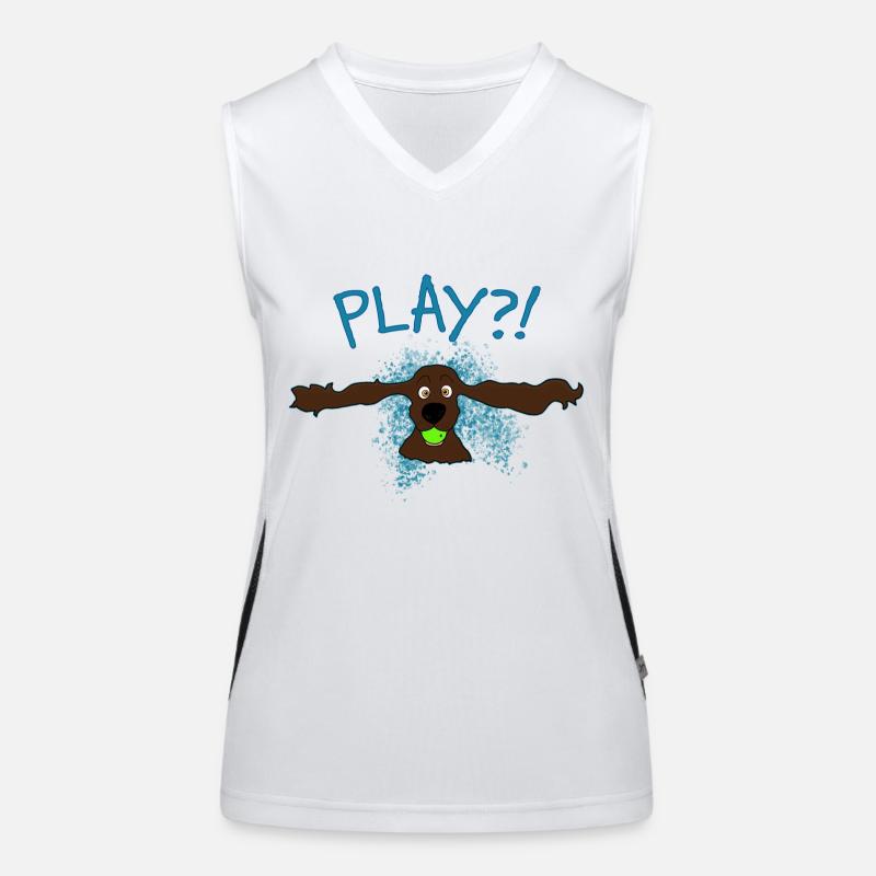 Cocker Spaniel Play ?! Women's Functional Contrast Tank Top