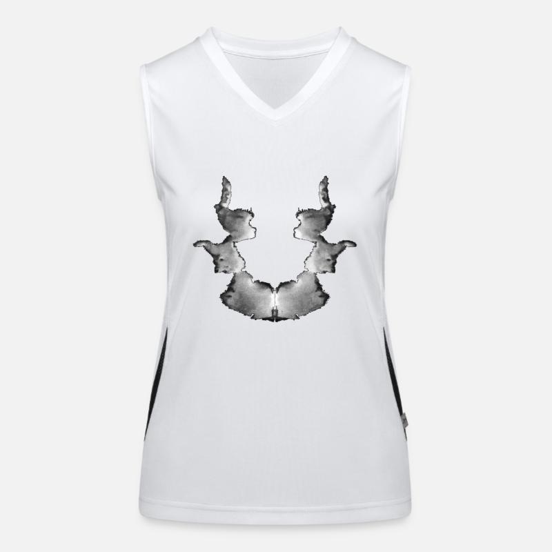 Rorschach Tafel 7/10 invertiert Funktionelles Kontrast-Tank Top für Frauen