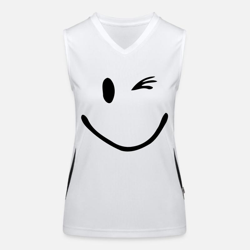 Zwinker Smiley Funktionelles Kontrast-Tank Top für Frauen