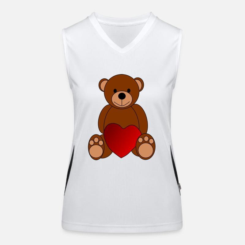 Teddy Bear Heart Bear Valentine's Day Gift Love Women's Functional Contrast Tank Top
