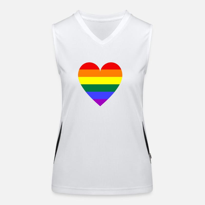 Rainbow heart Women's Functional Contrast Tank Top
