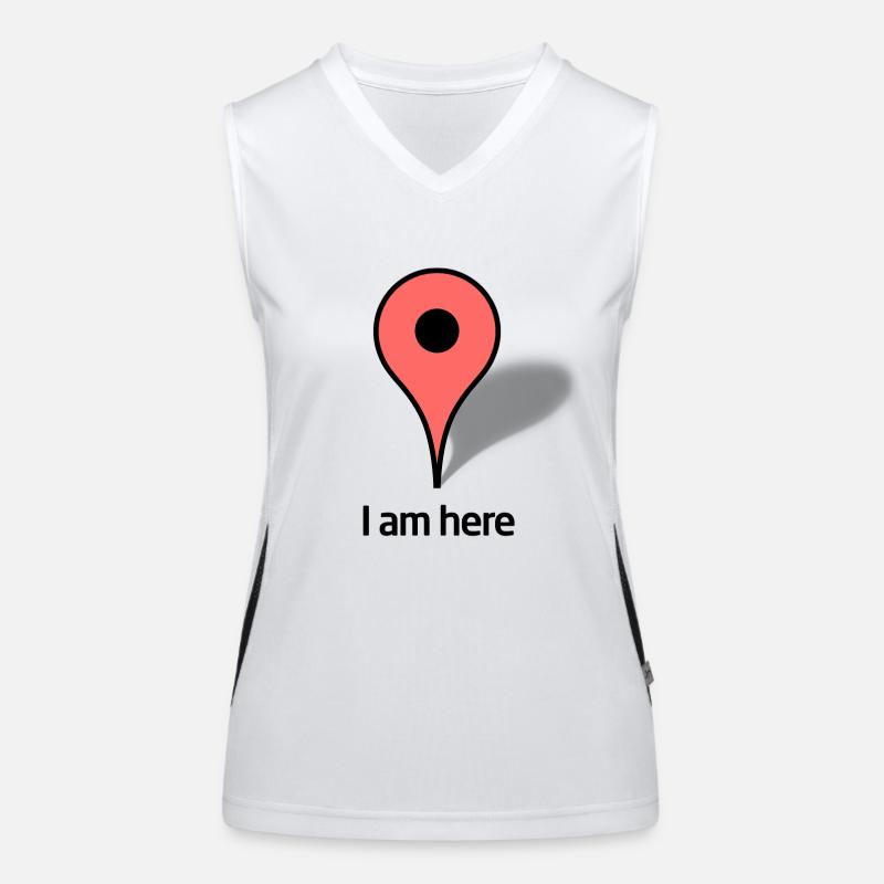 Google Map marker Women's Functional Contrast Tank Top