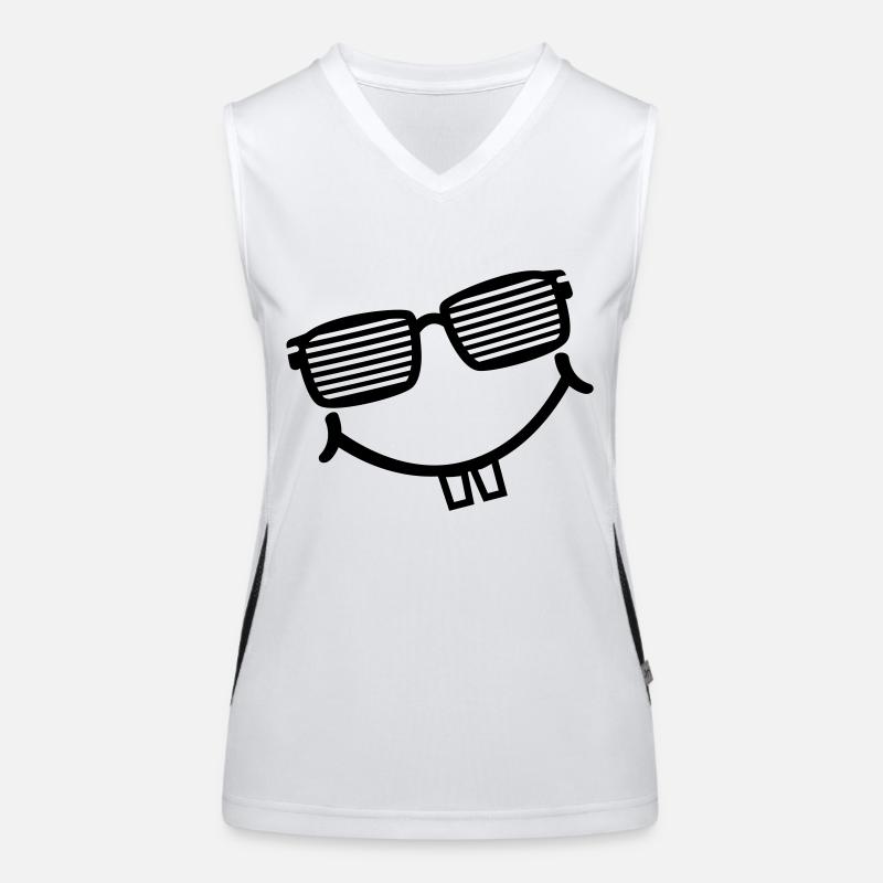 cool smiley with shutter shades Funktionelles Kontrast-Tank Top für Frauen
