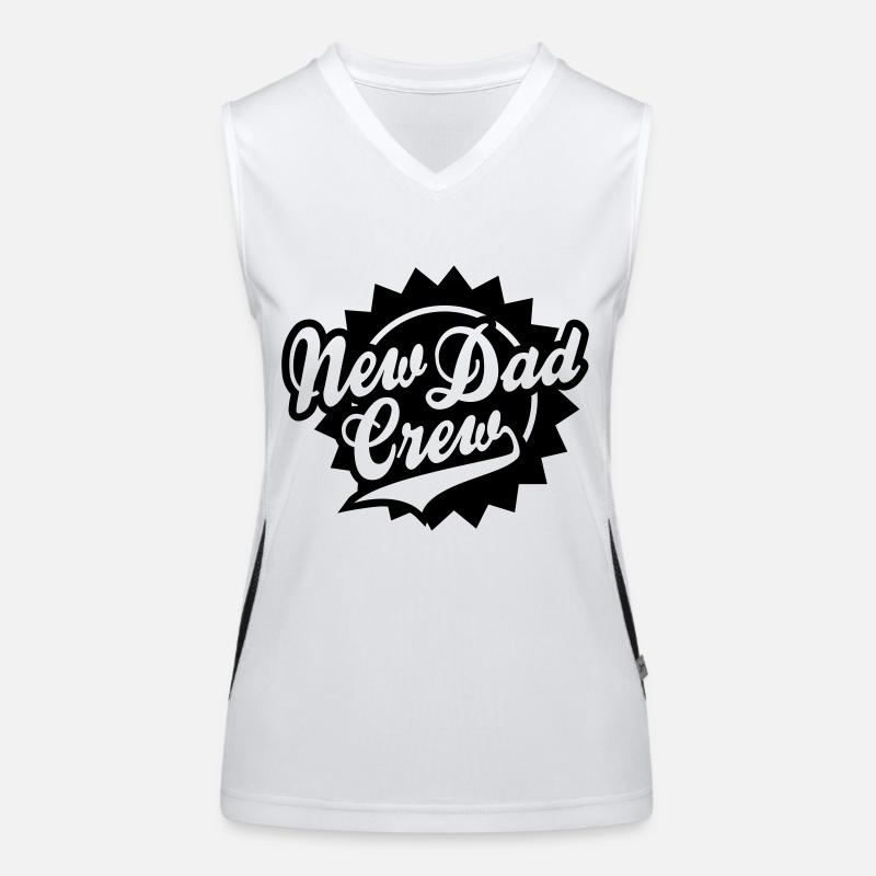 New Dad Crew Shield Design Funktionelles Kontrast-Tank Top für Frauen