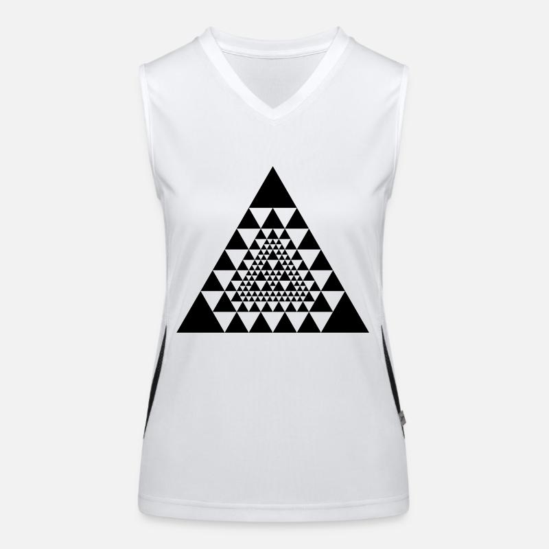 aztec inca mayan triangle design Women's Functional Contrast Tank Top