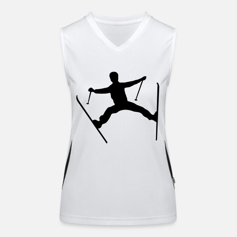 Skier crash Funktionelles Kontrast-Tank Top für Frauen