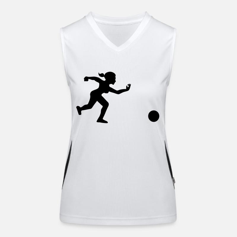 bowling player throws her ball Women's Functional Contrast Tank Top