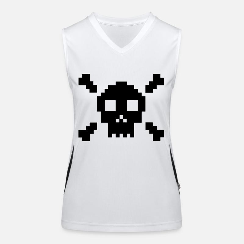 Pixel Skull Women's Functional Contrast Tank Top