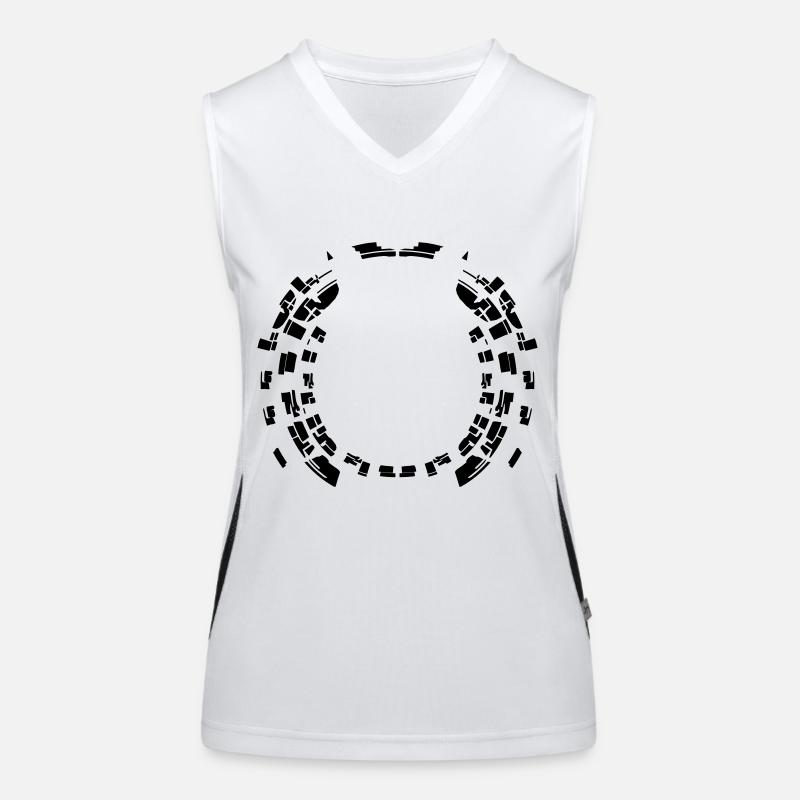 Modèle de frontière cercle rond cadre Débardeur respirant contrasté Femme