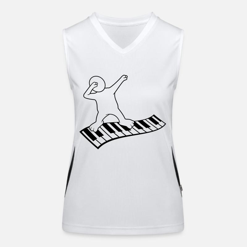 piano dab dabbing musique danse clavier piano ta Débardeur respirant contrasté Femme