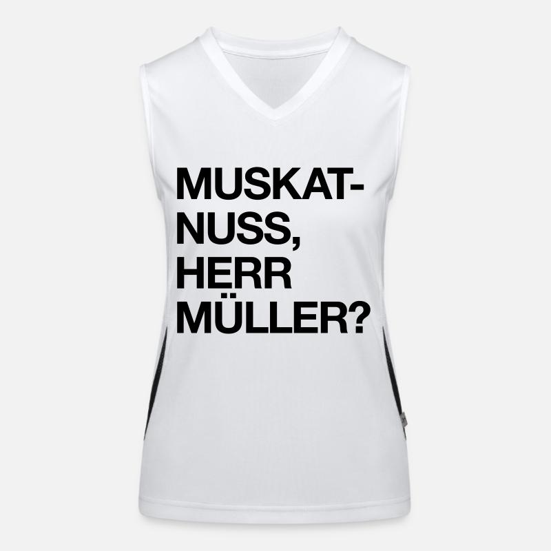 Muskatnuss, Herr Müller? Funktionelles Kontrast-Tank Top für Frauen