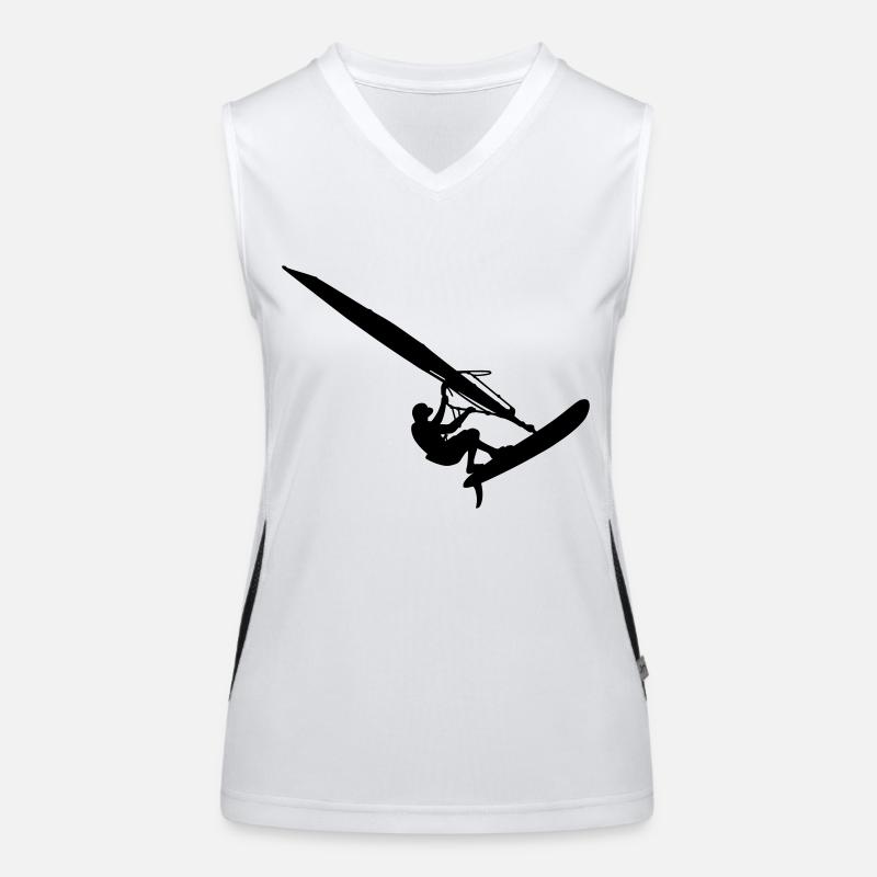 Windsurfer (Vector) Funktionelles Kontrast-Tank Top für Frauen