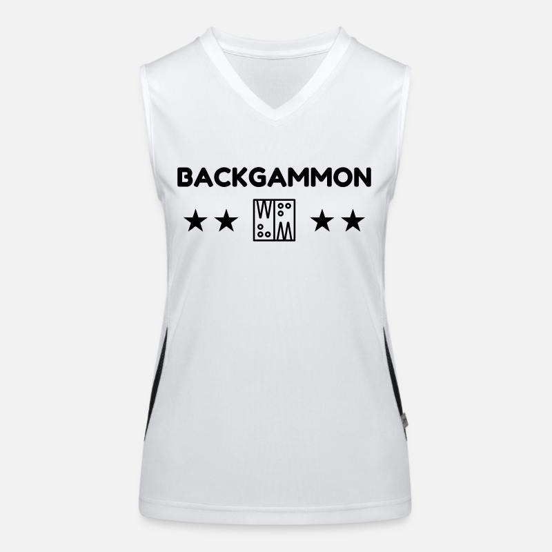 Backgammon Game Spiel Jeu Gamer Play Women's Functional Contrast Tank Top