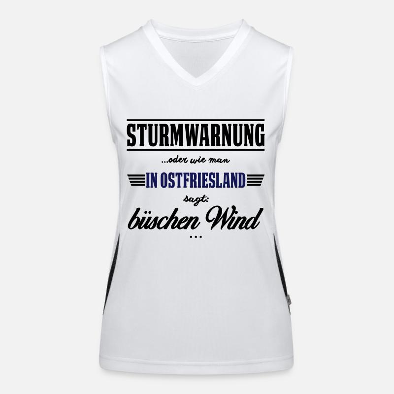 Sturmwarnung Ostfriesland - büschen Wind Funktionelles Kontrast-Tank Top für Frauen