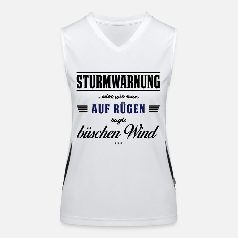 Sturmwarnung Rügen - büschen Wind Funktionelles Kontrast-Tank Top für Frauen