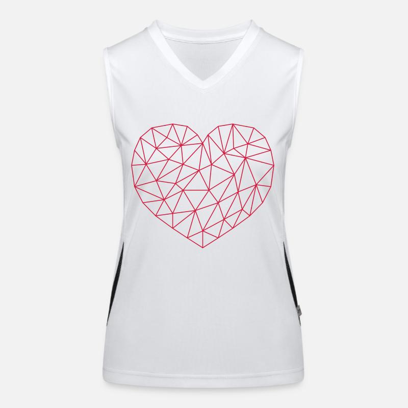 Gitter Herz Muster Funktionelles Kontrast-Tank Top für Frauen