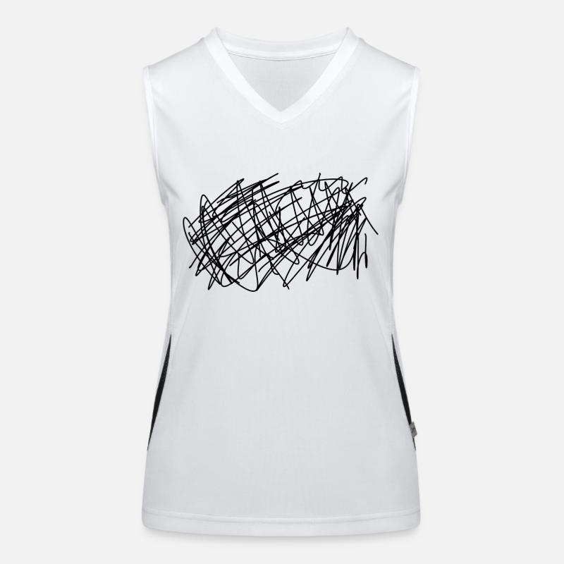 Gekritzel Schwarz Sauklaue Gezeichnet Funktionelles Kontrast-Tank Top für Frauen