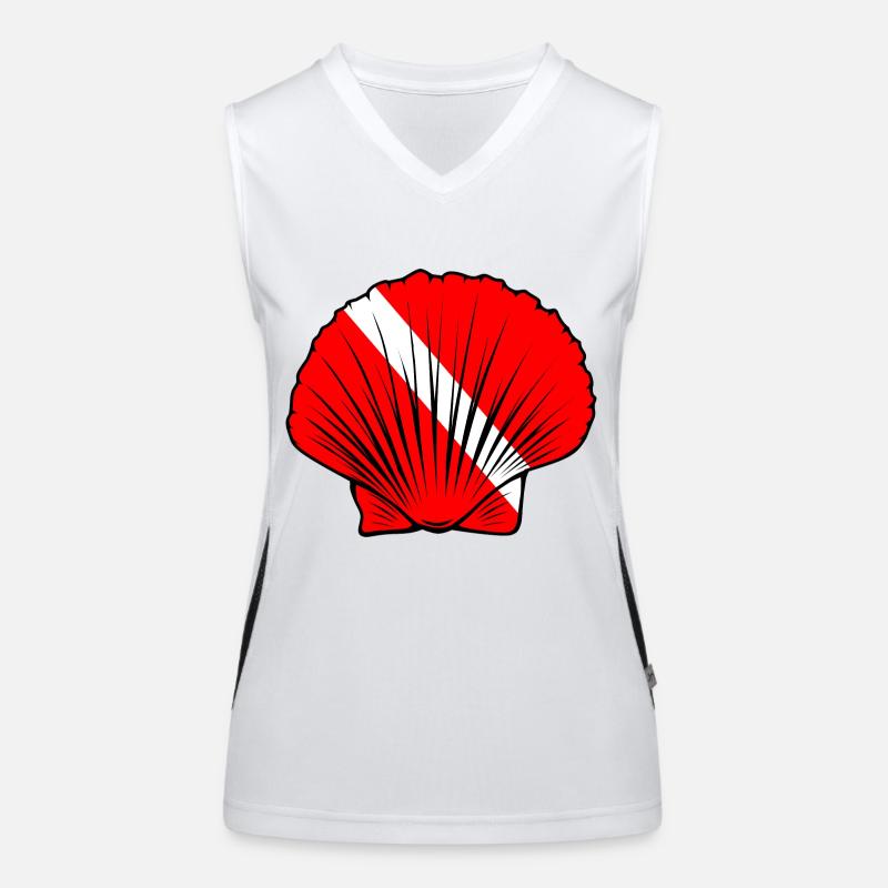 Jakobsmuschel Funktionelles Kontrast-Tank Top für Frauen