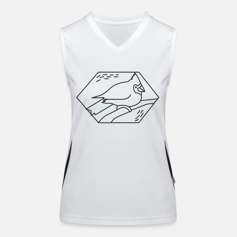 Diamond cardinal bird Women's Functional Contrast Tank Top