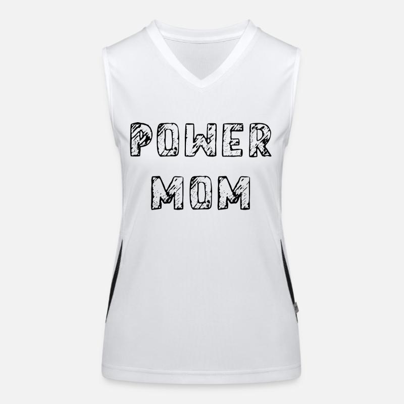 power mom Mama Mutter Kinder Eltern Schrift Funktionelles Kontrast-Tank Top für Frauen