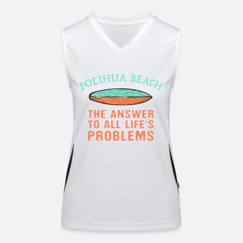 Polihua Beach Answer To All Life's Problems Funktionelles Kontrast-Tank Top für Frauen