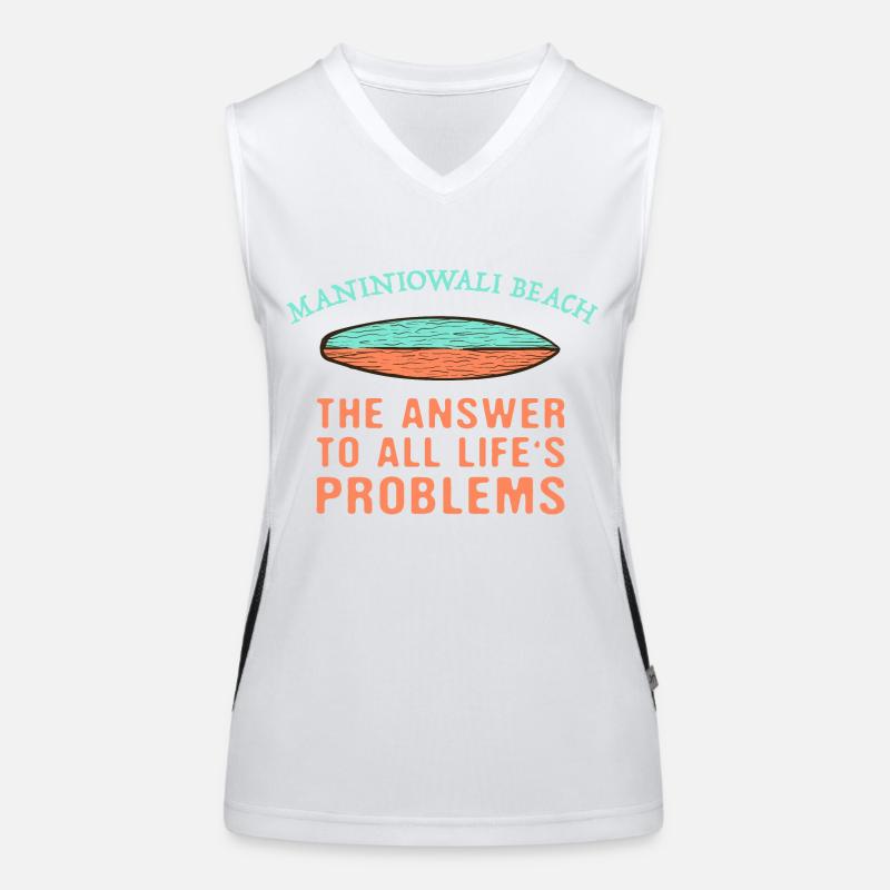 Maniniowali Beach Answer To All Life's Problems Funktionelles Kontrast-Tank Top für Frauen