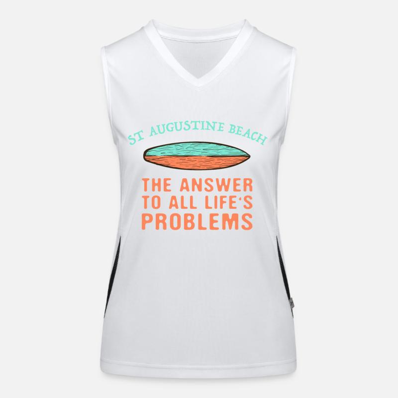 St Augustine Beach Answer To All Life's Problems Funktionelles Kontrast-Tank Top für Frauen