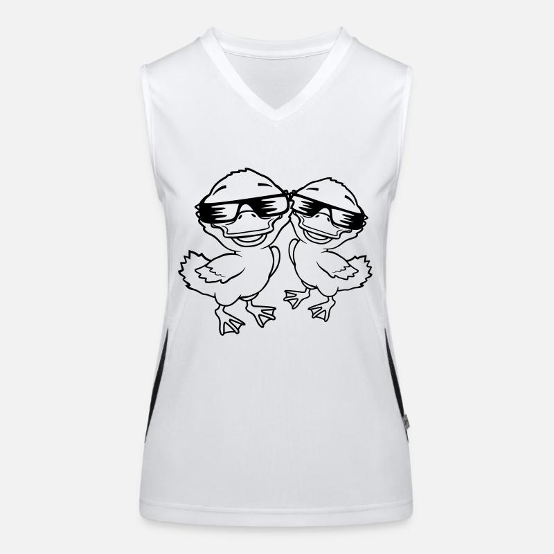 Team 2 coole Entenküken Funktionelles Kontrast-Tank Top für Frauen