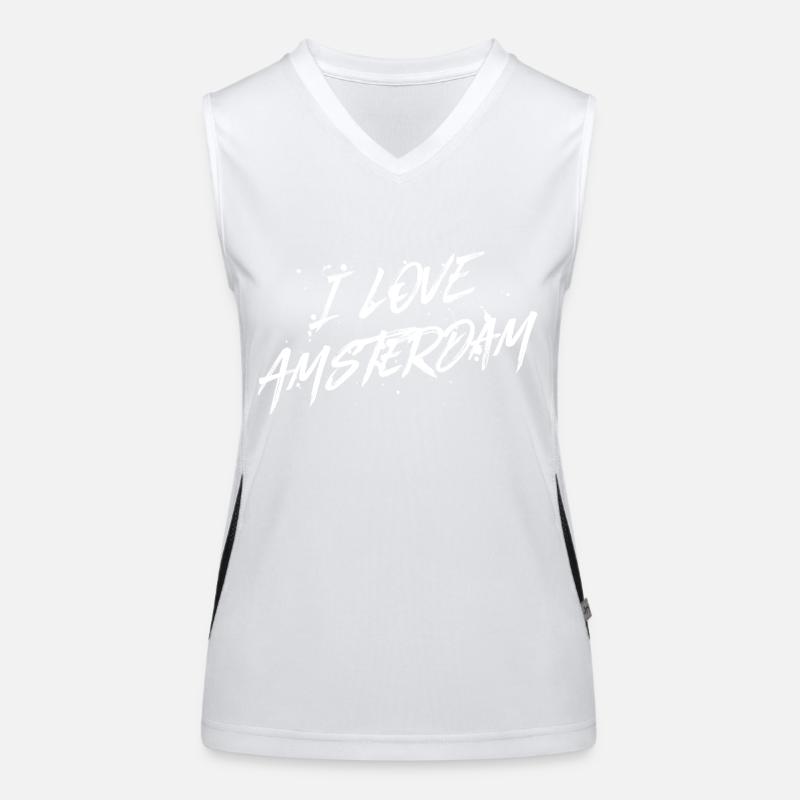 I Love Amsterdam Women's Functional Contrast Tank Top