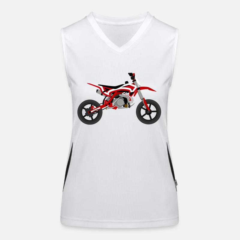 super Moto Rouge Blanc Débardeur respirant contrasté Femme