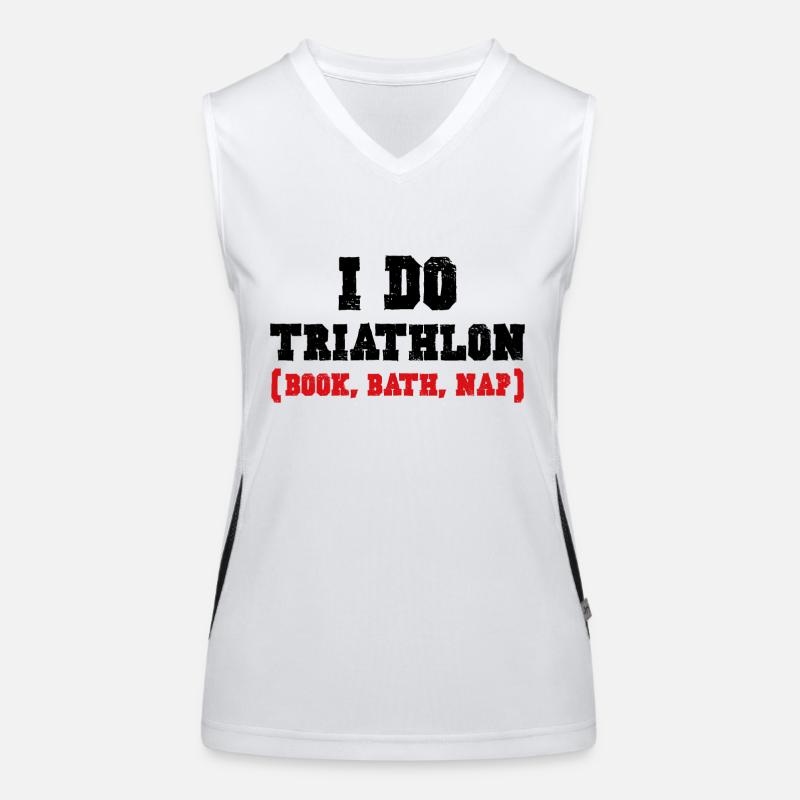 ICH MACHE TRIATHLON (BUCH, BAD, NICKERCHEN) Funktionelles Kontrast-Tank Top für Frauen