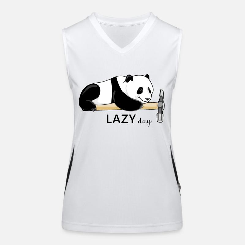 Lazy panda. Lazy day Women's Functional Contrast Tank Top