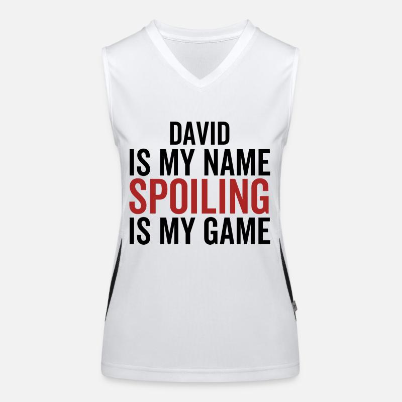David est mon nom Spoiling est mon jeu Débardeur respirant contrasté Femme