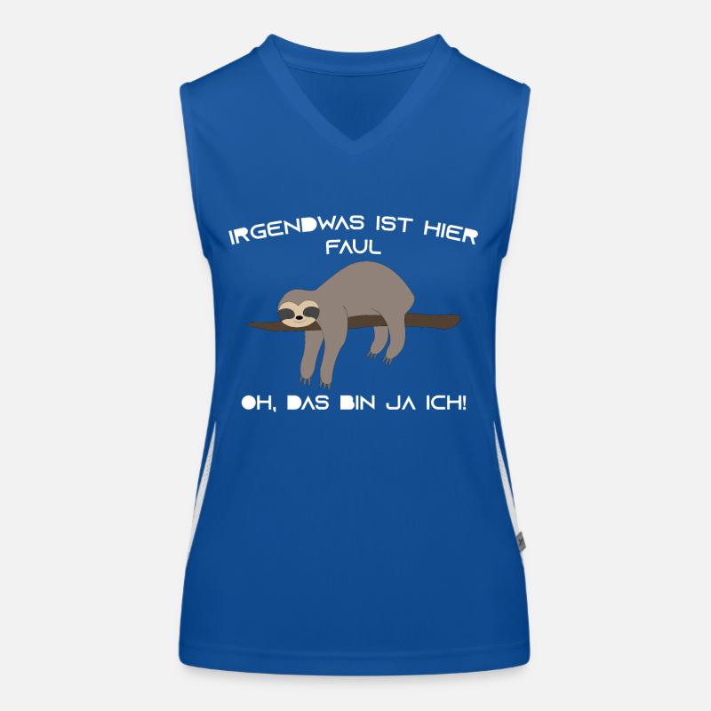 Faultier Spruch lustig Funktionelles Kontrast-Tank Top für Frauen