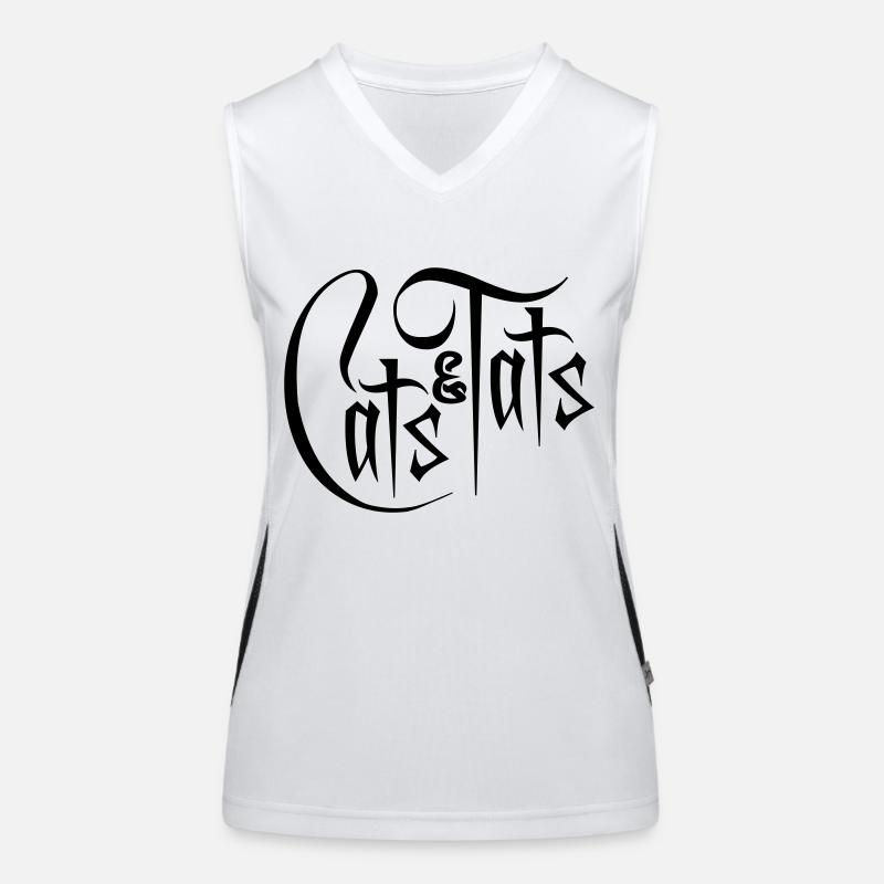 cats and tats quote Women's Functional Contrast Tank Top