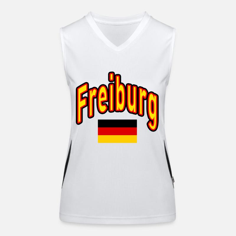 Freiburg germany flag Women's Functional Contrast Tank Top