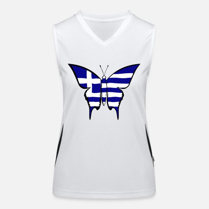 Drapeau de la Grèce papillon Débardeur respirant contrasté Femme