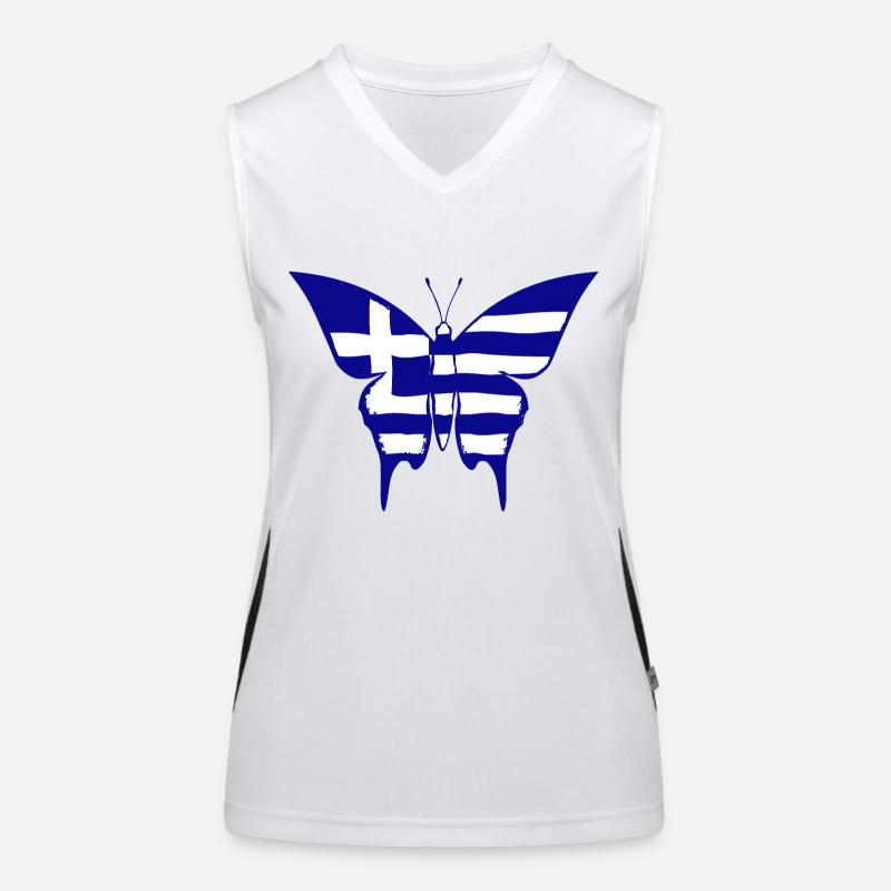 Drapeau de la Grèce papillon Débardeur respirant contrasté Femme