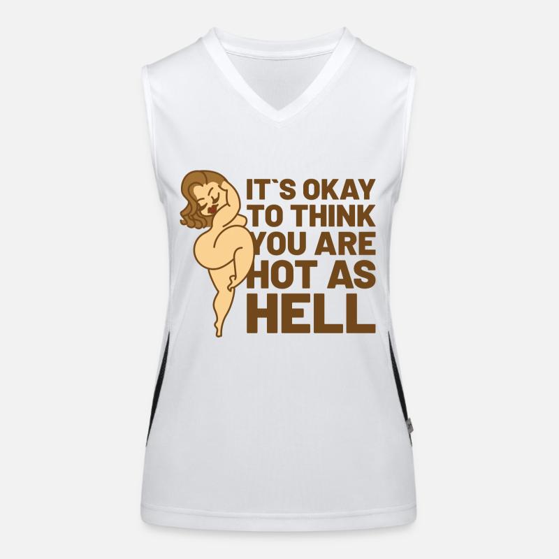 curvy hot as hell Women's Functional Contrast Tank Top
