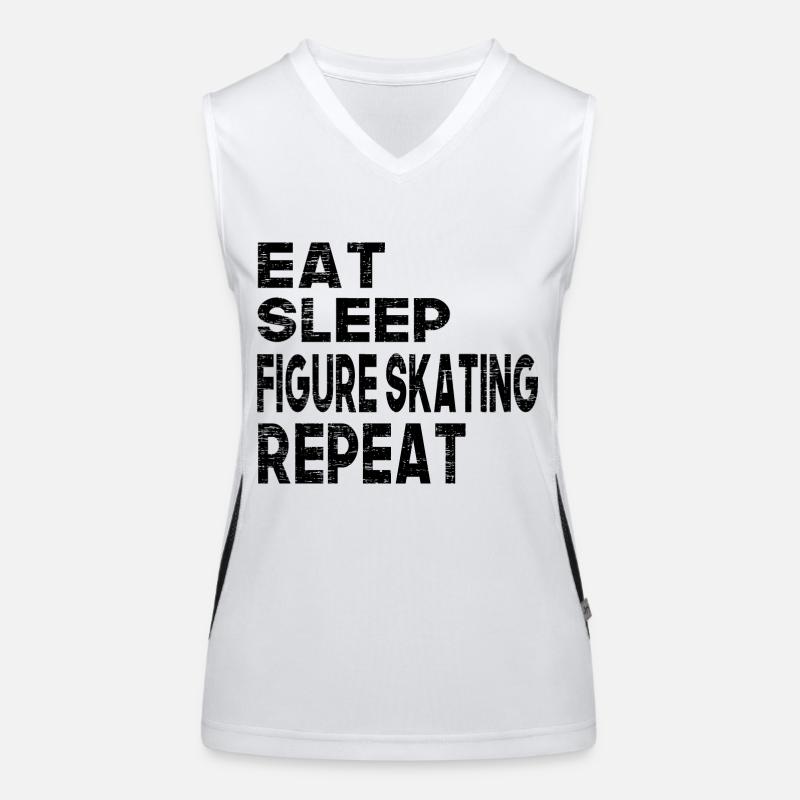 Eat Sleep Figure Skating Repeat Funktionelles Kontrast-Tank Top für Frauen