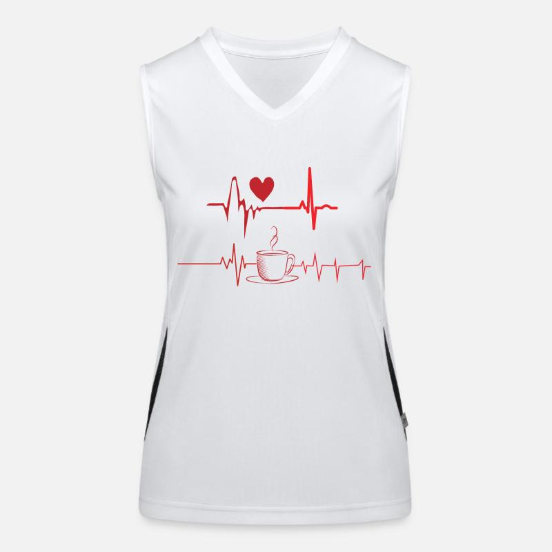 Liebe Kaffee Herzschlag, Kaffee Valentinstag Funktionelles Kontrast-Tank Top für Frauen